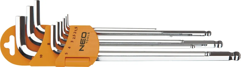 9-tlg. Sechskantschlüssel mit Kugelkopf Neo 09-525 Preisknaller
