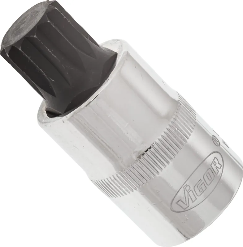 Bestseller VIGOR Innenvielzahn Schraubendreher-Einsatz (XZN) · V2100 · Vierkant hohl 12,5 mm (1/2 Zoll) · Innen Vielzahn Profil XZN · M16