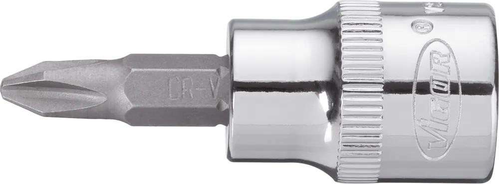 Neu Im Sortiment VIGOR Schraubendreher-Einsatz · V2294N · Vierkant hohl 10 mm (3/8 Zoll) · Kreuzschlitz Profil PH · PH1