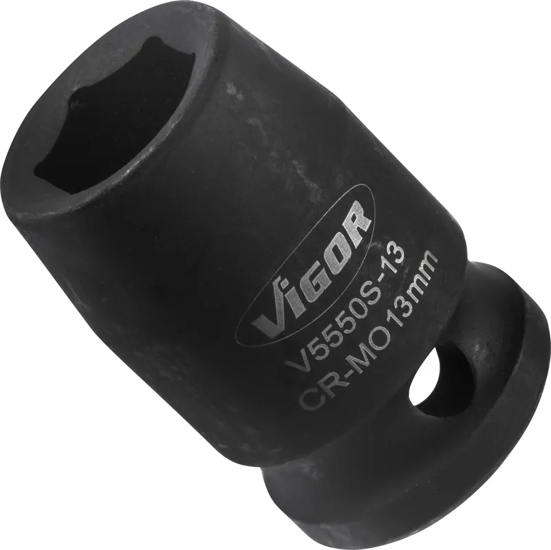 VIGOR Schlagschrauber Steckschlüsseleinsatz · kurz · V5550S-13 · Vierkant hohl 12,5 mm (1/2 Zoll) · Außen Sechskant Profil · 13 mm Billig