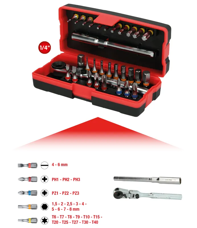 Abverkauf 1/4" Bit-Satz, 31-tlg