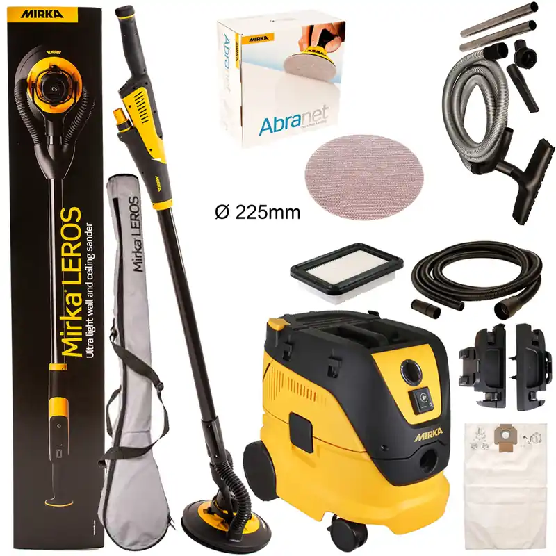 Mega-Angebot MIRKA LEROS Wand und Deckenschleifer + Sauger 1230 L PC KIT1802CDMDE + viel Zubehör