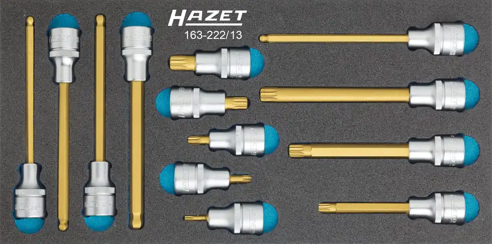 Preisknaller HAZET Steckschlüssel Satz 13tlg 12,5mm 1/2 Zoll Sechskant Vielzahn XZN 163-222/13