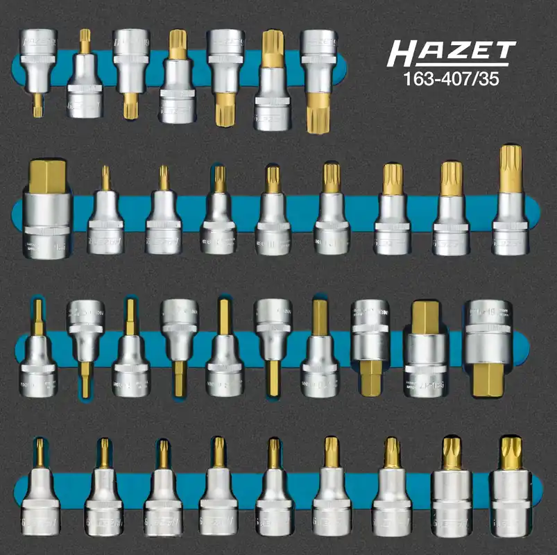 Sofort Bestellen HAZET Steckschlüssel Satz 35tlg 12,5mm 1/2 Zoll Vielzahn XZN Ribe-CV TORX® 163-407/35