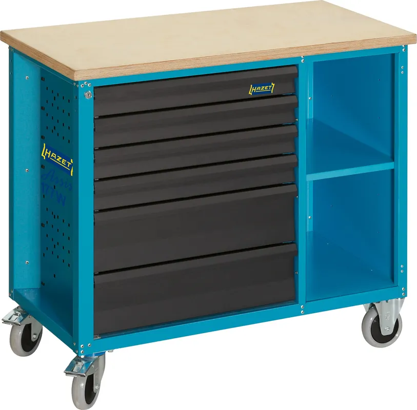 Begrenztes Angebot HAZET Fahrbare Werkbank Schubladen flach: 4x80x527x348mm Schubladen hoch: 2x165x527x348mm 177W-6