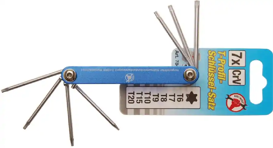 BGS DIY Klappschlüssel | T-Profil (für Torx) T6 - T20 | 7-tlg. – 7848 Neue Ware