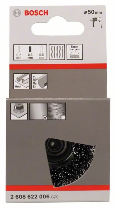BOSCH Topfbürste Stahl gewellter Draht 50 mm 0,3 mm 4500 U/ min 2608622006 Saisonangebot
