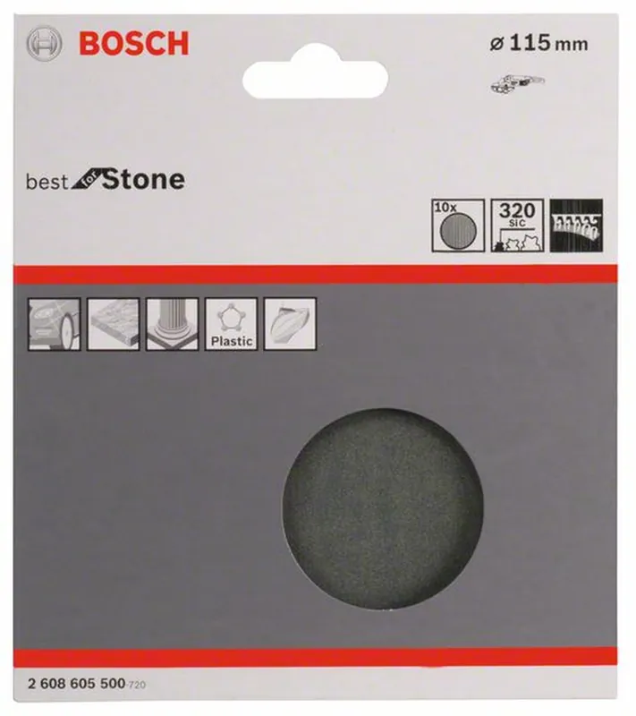 BOSCH Schleifblatt Papier F355 115 mm 320 ungelocht Klett 10er-Pack 2608605500 Schneller Versand