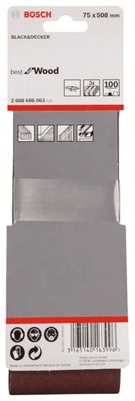 Neue Kollektion BOSCH Schleifband-Set X440 Best for Wood and Paint 3-teilig 75 x 508 mm 100 2608606063