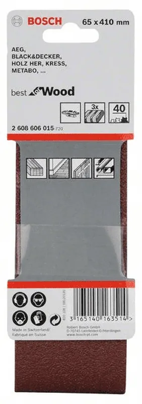 BOSCH Schleifband-Set X440 Best for Wood and Paint 3-teilig 65 x 410 mm 40 2608606015 Direktkauf