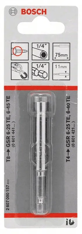 Expressversand BOSCH Universalhalter 1/4" 75 mm 11 mm (in Verbindung mit Tiefenanschlag T8/T4) 2607000157