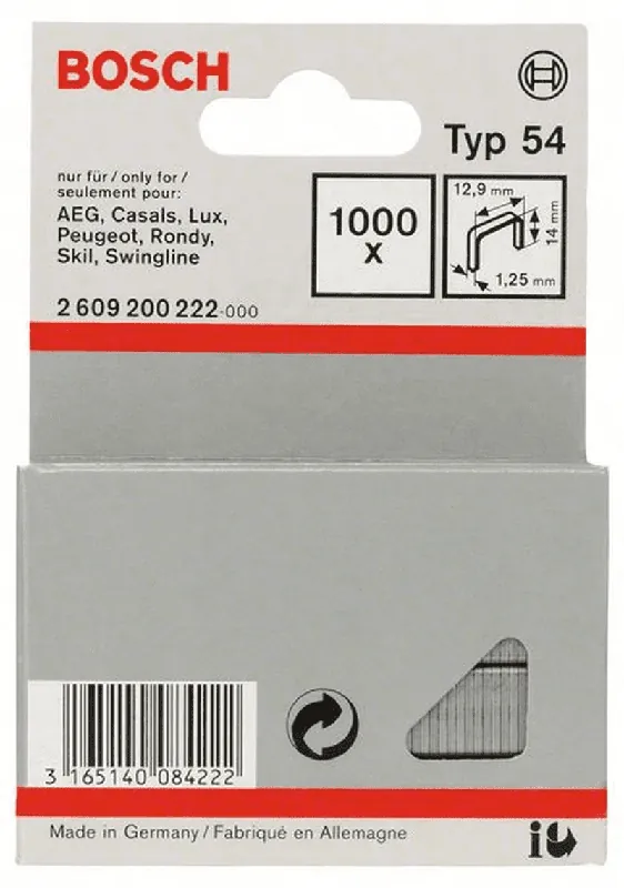 Direkt Vom Hersteller BOSCH Flachdrahtklammer Typ 54 12,9 x 1,25 x 14 mm 2609200222
