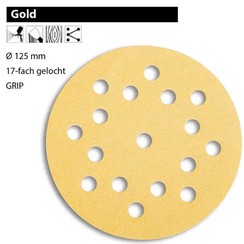 MIRKA GOLD Scheiben 125 125mm Schleifscheiben 17L Klett P40-P240 Highlight