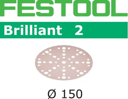 Preisreduziert Festool Schleifscheiben Brilliant 2 Klett 150 mm 48 Loch P40 bis P400